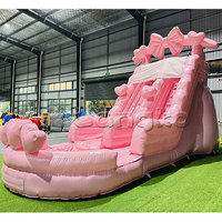 Toboggan aquatique gonflable de couleur rose pour la cour, nouveau design, vente chaude, prix d'usine