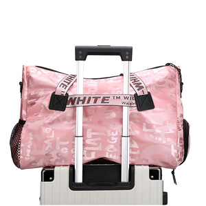 Sacs de nuit imperméables Weekender <span class=keywords><strong>Rose</strong></span> Zipper Duffle Bag Travel Tote Training Yoga Gym Bags with Shoe Compartment - Product Image 2
