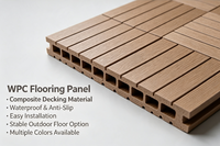 Planche de terrasse en WPC PE solide, imperméable, antidérapante, pour extérieur, terrasse, jardin, revêtement de sol en composite bois-plastique