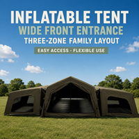 Carpa Familiar Inflable de Alta Calidad, Impermeable, de Tela Oxford, para 4-8 Personas, Carpa de Techo para Glamping al Aire Libre