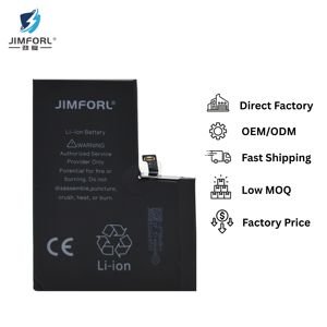 Batería Recargable de Polímero de Litio Jimforl para <span class=keywords><strong>iPhone</strong></span> <span class=keywords><strong>13</strong></span> <span class=keywords><strong>Mini</strong></span> Pro Max, Alta Capacidad, Repuesto Original, CE RoHS MSDS - Product Image 2