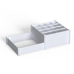 Jardin <span class=keywords><strong>surélevé</strong></span> à fleurs végétales blanches extérieures 4x4, lit <span class=keywords><strong>surélevé</strong></span> de jardin en plastique, lit de jardin <span class=keywords><strong>surélevé</strong></span> en plastique vinyle - Product Image 1