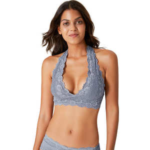 Donne di Tutti I Giorni Reggiseno Senza Ferretto Del Reggiseno Lingerie Estraibile Imbottito Halter Crop Top di Pizzo Halter <span class=keywords><strong>Bralette</strong></span> - Product Image 4