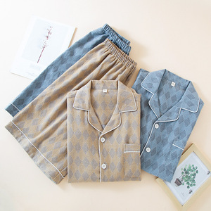 Personalizzare il <span class=keywords><strong>pigiama</strong></span> da <span class=keywords><strong>uomo</strong></span> morbido Set di <span class=keywords><strong>pigiama</strong></span> <span class=keywords><strong>camicia</strong></span> a manica corta e pantaloncini 2 pezzi 100% cotone pij Set <span class=keywords><strong>pigiama</strong></span> produttore - Product Image 5
