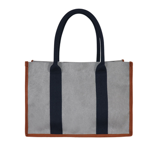 Designer Tote Bag with External Piping – High Quality Structured <b>Canvas</b>, Custom Logo Available, Factory Direct Wholesale Price - Product Image 3