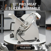 Trancheuse à viande professionnelle Chuangbiao BH-300 électrique 750W double tension 10 pouces (250 mm) portable avec couteau amovible et réglable