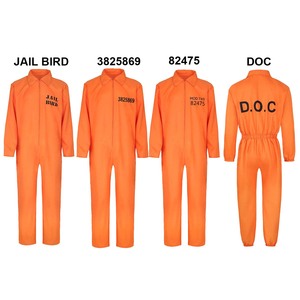 Combinaison <span class=keywords><strong>de</strong></span> Prisonnier d'Halloween Prison Convict Orange Outfit pour Homme CARR-005 - Product Image 4