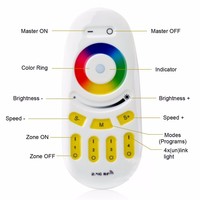 Contrôleur tactile de groupe 2.4G RGB/RGBW/RGBWW, variateur FUT096, télécommande LED tactile complète avec boîtier noir