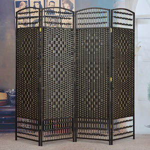 Phòng Divider 6ft tường Divider gỗ Màn hình 4 tấm gỗ lưới xử lý khung dệt thiết kế trong nhà gấp Phân vùng di động - Product Image 1