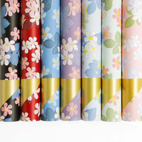 Nouveauté, vente en gros directe d'usine, papier d'emballage pour fleurs imperméable avec papier d'emballage couleur or pour bouquet