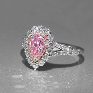 Anello a Doppio Strato a Forma di Goccia, Design Rosa, Anello da Dito per Donne - Product Image 6