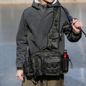 กระเป๋าคาดอกยุทธวิธีสำหรับผู้ชายกระเป๋าเป้สะพายหลังสำหรับออกค่ายท่องเที่ยวกลางแจ้งกีฬาเดินป่าขี่จักรยานตกปลากระเป๋าใส่คันเบ็ด - Product Image 5