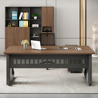 Ensemble bureau et chaise de direction, style chinois moderne, table de bureau extensible en bois
