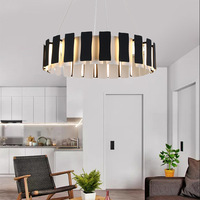 Lustres circulaires en fer noir et blanc au design simple, éclairage de plafond pour salon, chambre à coucher, salle à manger