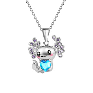 Collier <span class=keywords><strong>pendentif</strong></span> en alliage PVD anti-ternissement motif animal de dessin animé <span class=keywords><strong>Salamandre</strong></span> Aile de Nouveauté 2024, Bijou fantaisie pour cadeau - Product Image 4