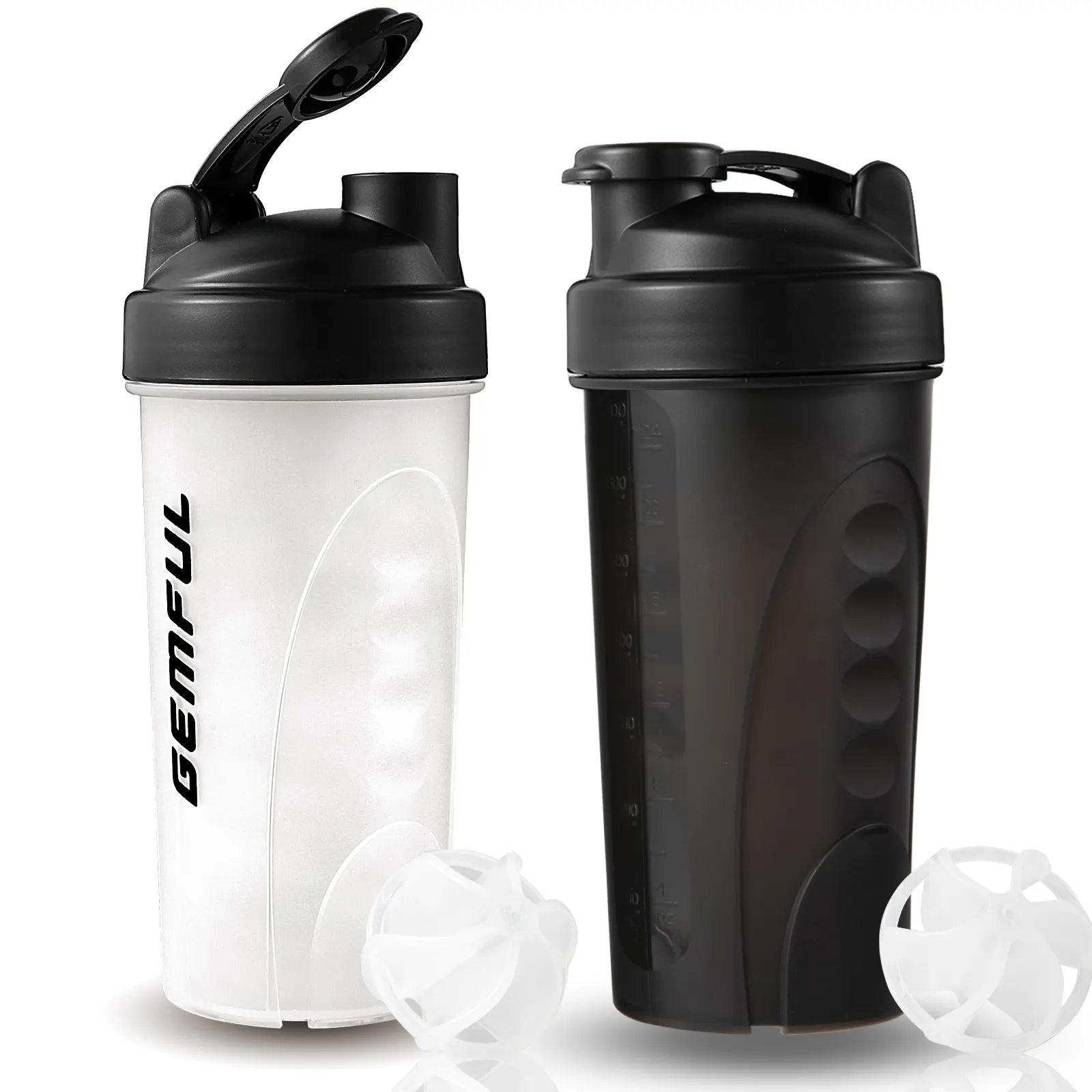 Botella agitadora de proteínas de 750ml con bola mezcladora, Material PP, tapa para beber directamente para gimnasio, Fitness, viajes, suplementos al aire libre