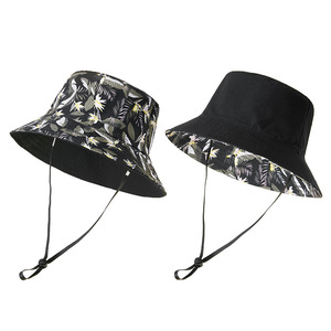 หมวกบักเก็ตผ้าแคนวาสแบบกลับด้านได้ หมวกกันแดดกลางแจ้งสำหรับทุกเพศ พร้อมสายรัดปรับได้สำหรับผู้ชายและผู้หญิง - Product Image 1