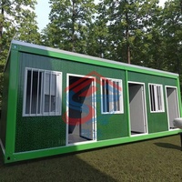 Maison conteneur préfabriquée pliable de 20 pieds, trois modules, bungalow, maison familiale verte, isolée en acier, deux chambres, personnalisable OEM ODM