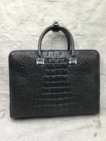 Sac d'affaires de luxe pour homme en cuir de crocodile véritable, durable, de haute qualité, avec fermeture éclair, souple, grande capacité pour ordinateur portable