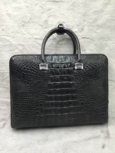 แบรนด์หรูผู้ชายหนังจระเข้แท้ทนทานคุณภาพสูงซิปปิดกระเป๋านุ่มแล็ปท็อปธุรกิจความจุขนาดใหญ่ - Product Image 5