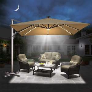 3*4m Solar Light Heavy Lamp Bead Umbrella <strong>Parasol</strong> for Outdoor Cafe Shop Restaurants and Hotels Round Square <strong>Rectangular</strong> Design - Product Image 5