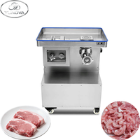 Hachoir à viande commercial 1,8 kW avec moteur en cuivre, lames en acier inoxydable, lame amovible, épaisseur réglable de 3 à 10 mm