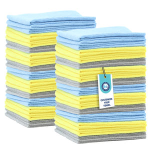 Serviettes de nettoyage en microfibre 200gsm pour les services de nettoyage généraux Chiffons d'essuyage ménagers réutilisables 40x40 Petite serviette carrée bon marché - Product Image 3