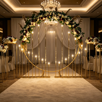 Lustre de table en métal doré à 10 têtes avec lumières LED, lampe de chemin pour décoration florale de mariage