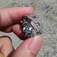 Bague en laiton plaqué or et argent avec zircone cubique, style hip-hop, bijoux pour femmes