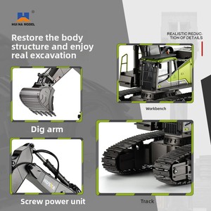 Excavatrice radiocommandée en alliage 1:14, 2,4 GHz, 28 canaux, rotation illimitée, jouet véhicule de construction RC <span class=keywords><strong>Huina</strong></span> <span class=keywords><strong>1593</strong></span> - Product Image 5