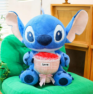 Nouvelle Peluche Stitch Rose de Xinhui, Poupée <span class=keywords><strong>Lilo</strong></span> & Stitch, Poupée Stitch Tenant une <span class=keywords><strong>Fleur</strong></span> - Product Image 4