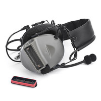 WASDN Headphone Taktis Headset Interkom Peredam Kebisingan Aktif IPX-4 Tahan Air Over Ear untuk Olahraga & Game Taktis WZ041