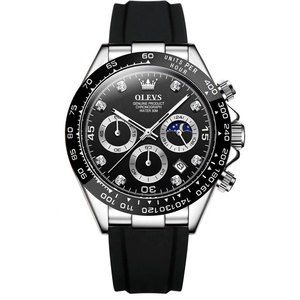 Cronógrafo de marca personalizado, reloj deportivo multifuncional para hombre, resistente al agua, movimiento multifunción, banda de silicona, reloj Masculino - Product Image 2