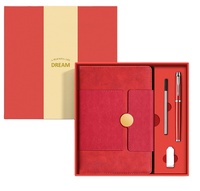 Juego de regalo de bolígrafo de cuaderno de cuero PU corporativo de lujo OEM personalizado para Navidad Acción de Gracias Pascua Año Nuevo chino