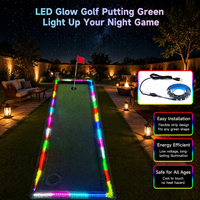 Tapis de golf d'extérieur en gazon artificiel résistant au feu avec lumières LED intégrées, en PE/EVA/PP