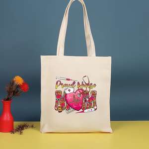 Sac à bandoulière amusant pour infirmière et médecin, sac fourre-tout en toile pour infirmières, sac de shopping portable de grande capacité respectueux de l'environnement - Product Image 5