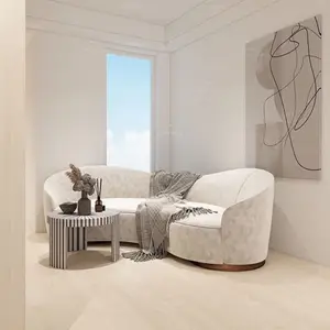 Çin üretici toptan oturma odası mobilya yuvarlak kanepe kumaş koltuk takımı ile tek iki üç kişilik