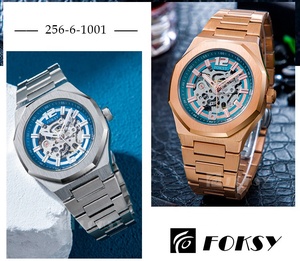 Venta al por mayor de fábrica de moda etiqueta privada original de lujo OEM logotipo personalizado Movet esqueleto muñeca reloj mecánico automático para hombres - Product Image 3