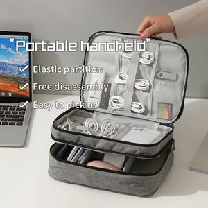 Bolsa Organizadora de Accesorios Digitales de Viaje, Multiusos, de Tela Catiónica, Venta al Por Mayor de Fábrica, Bolsa de Almacenamiento para Accesorios Electrónicos - Product Image 6