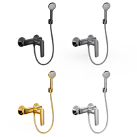 Ensemble de douche et baignoire en laiton poli à fonction unique avec jet de pluie doux pour hôtels, appartements et villas