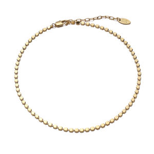 Venta caliente 18K chapado en oro cadenas gargantilla collar estilo Simple simplicidad pequeño collar de Cuentas planas para Mujeres Hombres - Product Image 6