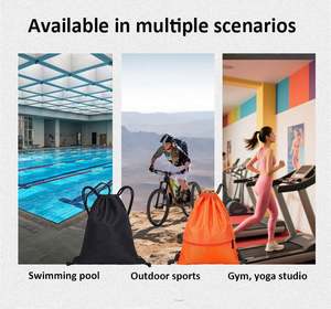 กระเป๋าเป้สะพายหลังผ้าอ๊อกซ์ฟอร์ดแบบเชือกผูกขนาดใหญ่ผ้าไนลอนสำหรับกีฬากลางแจ้งกันน้ำโพลีเอสเตอร์ออกแบบได้ตามต้องการโลโก้ที่กำหนดเอง - Product Image 4