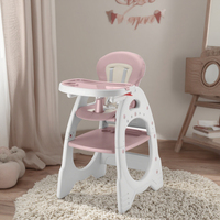 Chaise haute 3 en 1 en plastique pour enfants, chaise à bascule multifonctionnelle, chaise de repas portable, siège d'alimentation pour bébé, design moderne pour la cuisine