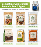 Machine d'emballage automatique de sachets préformés pour grains de café, noix, cacahuètes, graines, granola, aliments pour animaux de compagnie, sachets Doypack à fermeture éclair