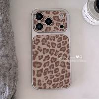 Étui ZL033 rétro imprimé léopard tricolore pour iPhone 17 Pro Max, grande fenêtre, iPhone 16, souple, couverture intégrale, 14