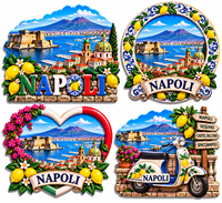 YIWU BaiWen Promotion Vente en gros Personnalisé Impression machine Italie Naples Résine 3D Aimant de réfrigérateur touristique Cadeau souvenir