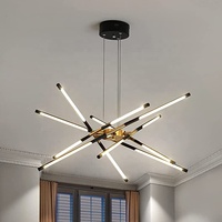 Lustre LED de style nordique au design moderne, long, à hauteur réglable, pour salon, salle à manger, chambre, villa, hôtel, décoration intérieure