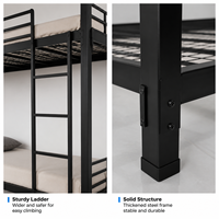 Lit superposé en métal pour adultes et enfants, lits superposés en acier robustes pour dortoirs, auberges, fournisseur de meubles de chambre à coucher