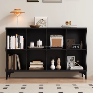 1PC Étagère <span class=keywords><strong>de</strong></span> rangement blanche/noire en MDF, bibliothèque à 6 cubes, meuble <span class=keywords><strong>de</strong></span> rangement élégant pour salon, style moderne - Product Image 4