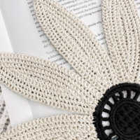 Appliques florales personnalisées, décalcomanies faites à la main, patch en crochet de chrysanthème, décoration de pull, vente en gros, broderie florale 3D